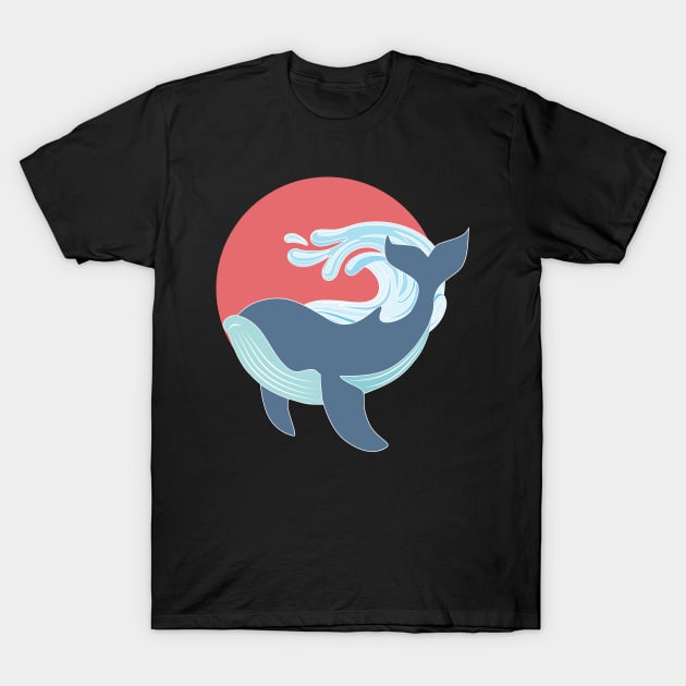 swimming blue whale T-Shirt by sj_arts